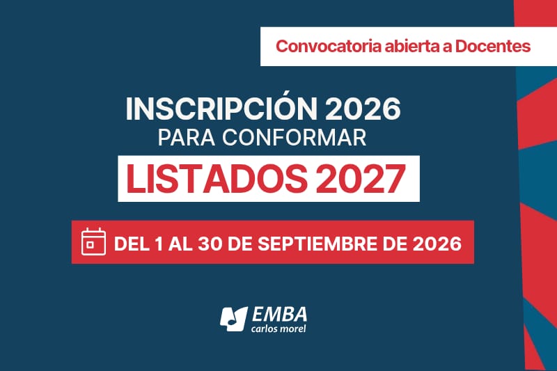 CONVOCATORIA DOCENTE | INSCRIPCIÓN A LISTADOS 2027